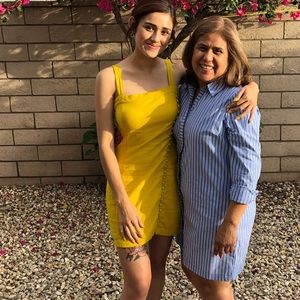 Mustard Yellow buttoned Body Con